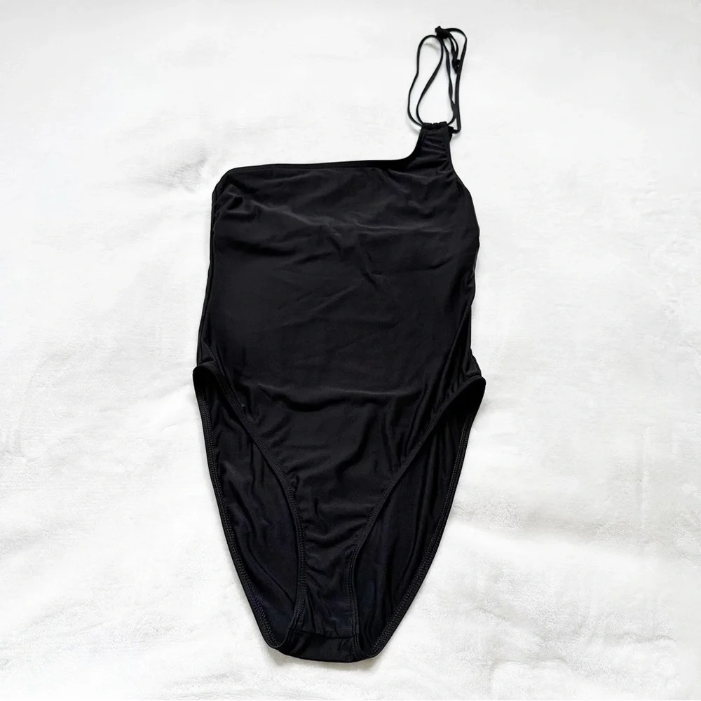 NWT GOOD AMERICAN Shine One Shoulder Swimsuit K001 3 (fits like 10-12) NEW - Picture 7 of 7